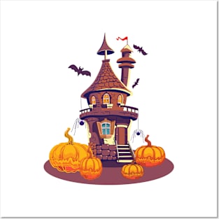 Halloween castle Posters and Art